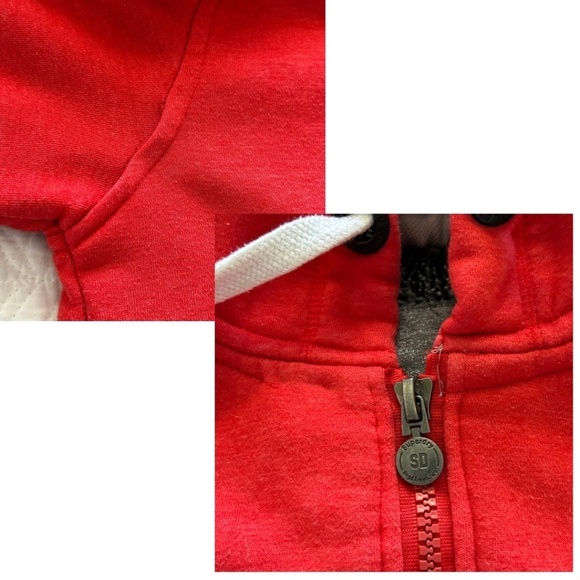 Superdry Orange Label Vintage Logo Borg Lined Zip Hoodie Size L - Picture 14 of 17